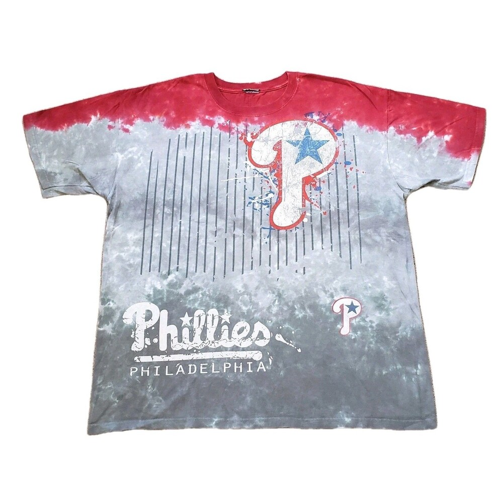 Vintage Y2K Liquid Blue Philadelphia Phillies Sz XL-2XL Mens Tie Dye T-Shirt MLB